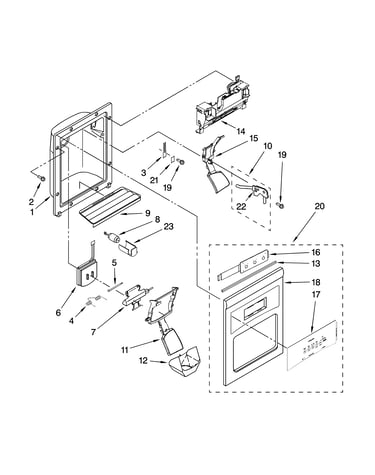 Dispenser front parts