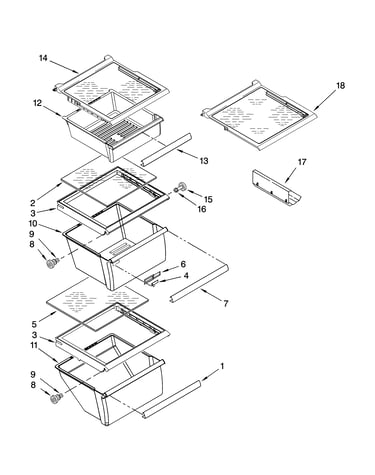 Refrigerator shelf parts