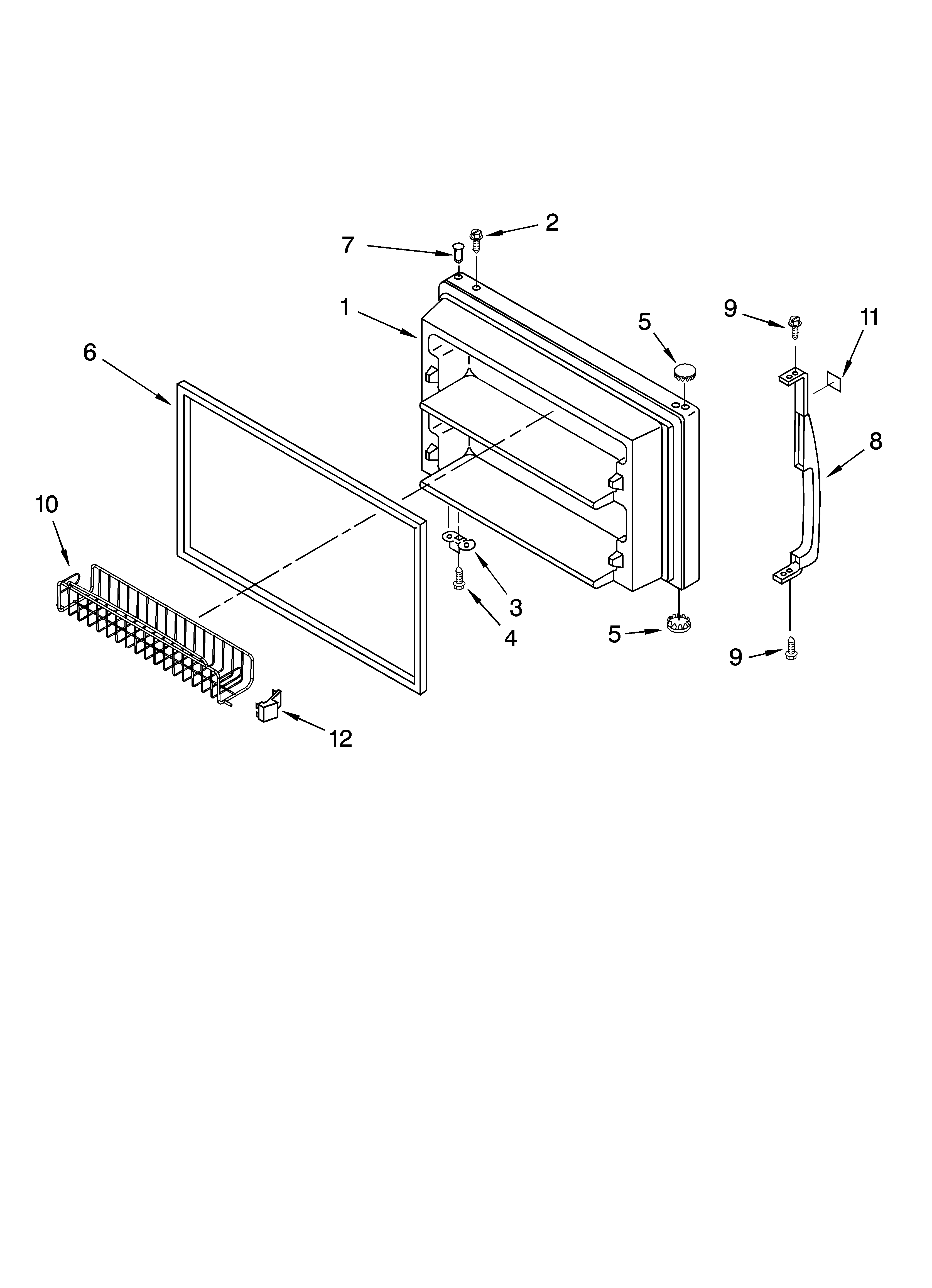 Freezer door parts