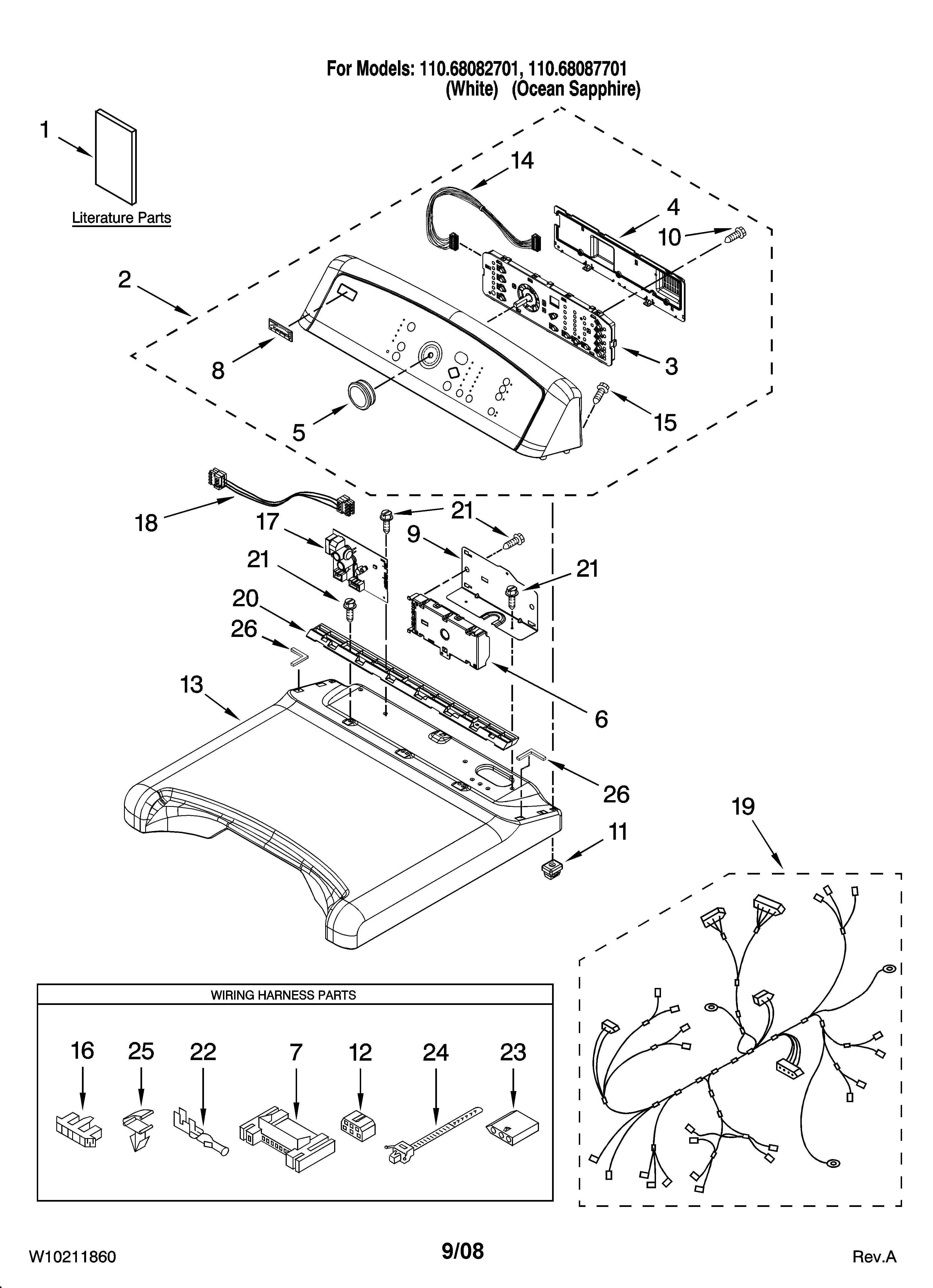 Top and console parts