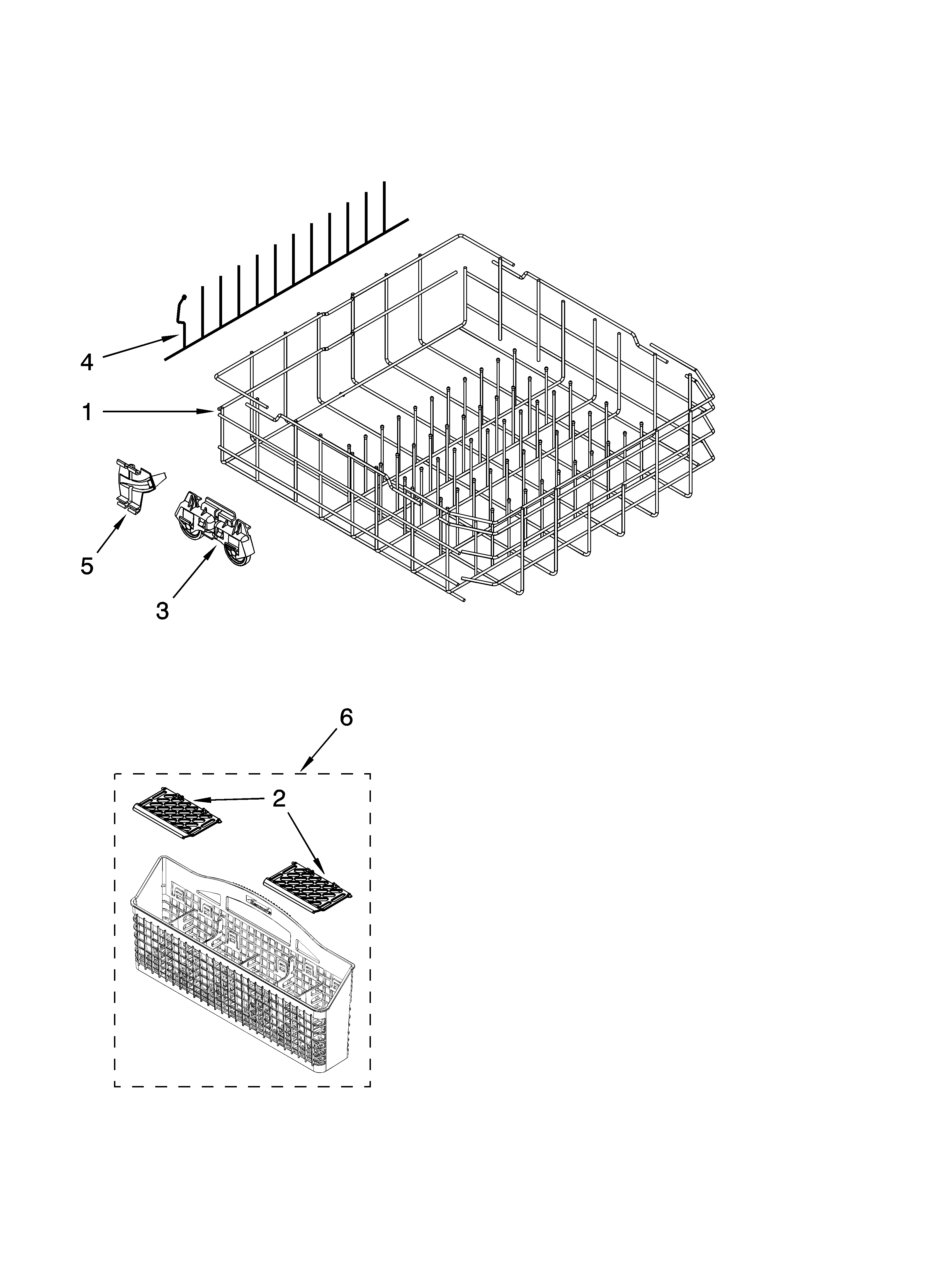 LOWER RACK PARTS, OPTIONAL PARTS (NOT INCLUDED)