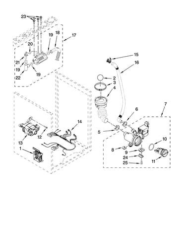 Steamer, pump and motor parts, optional parts (not inc