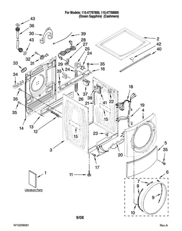 Top and cabinet parts