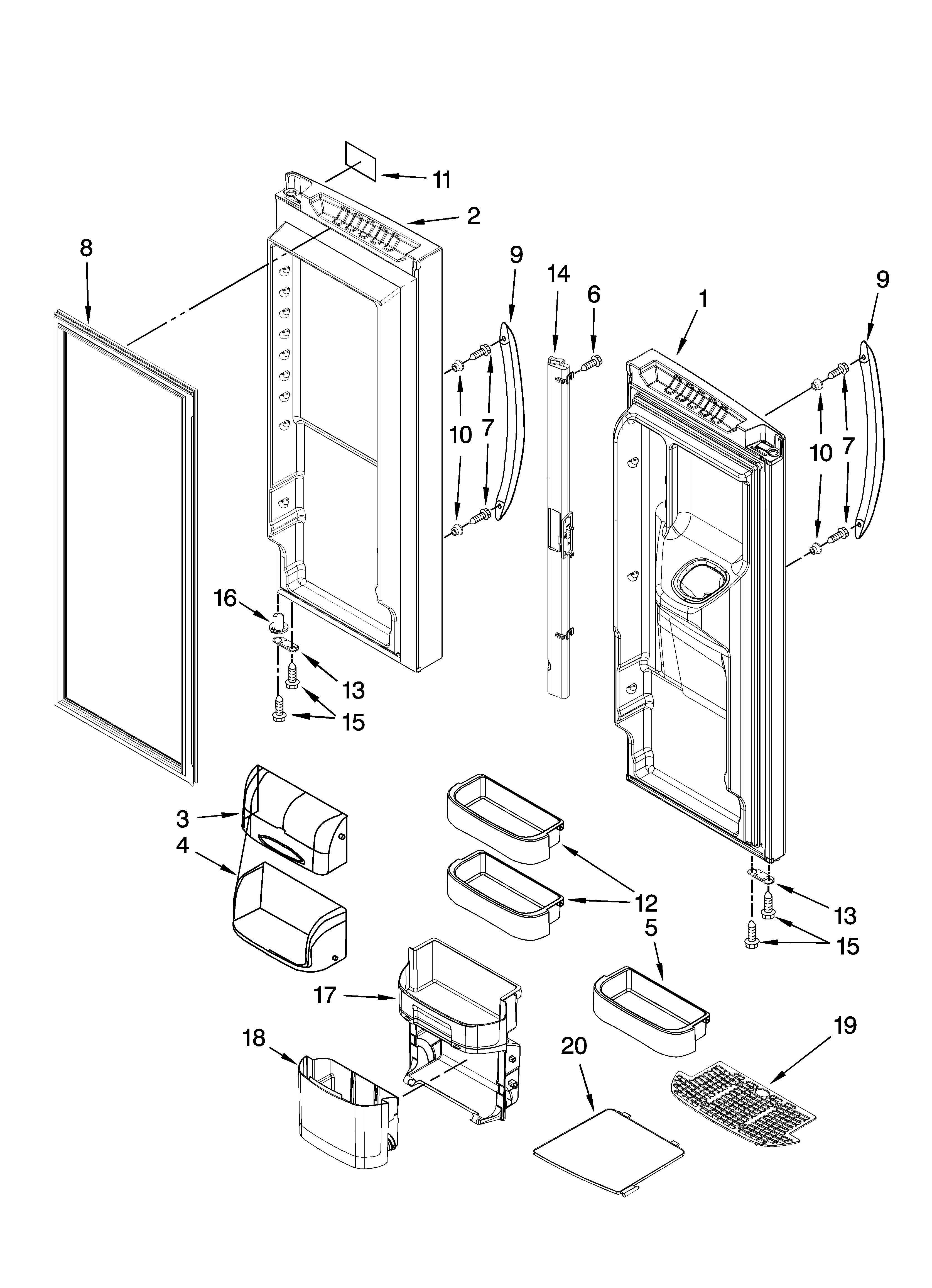 Refrigerator door parts