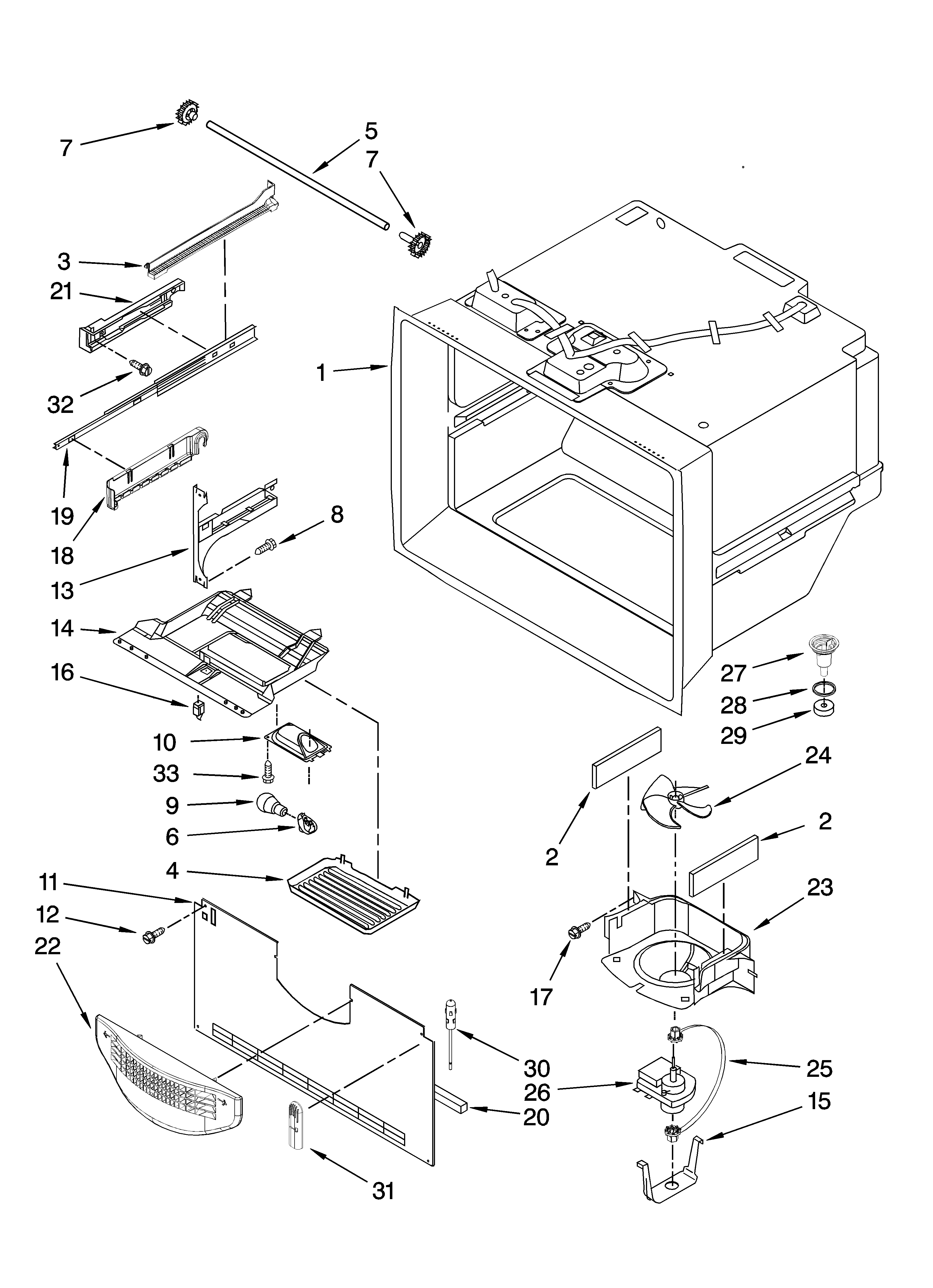 Freezer liner parts