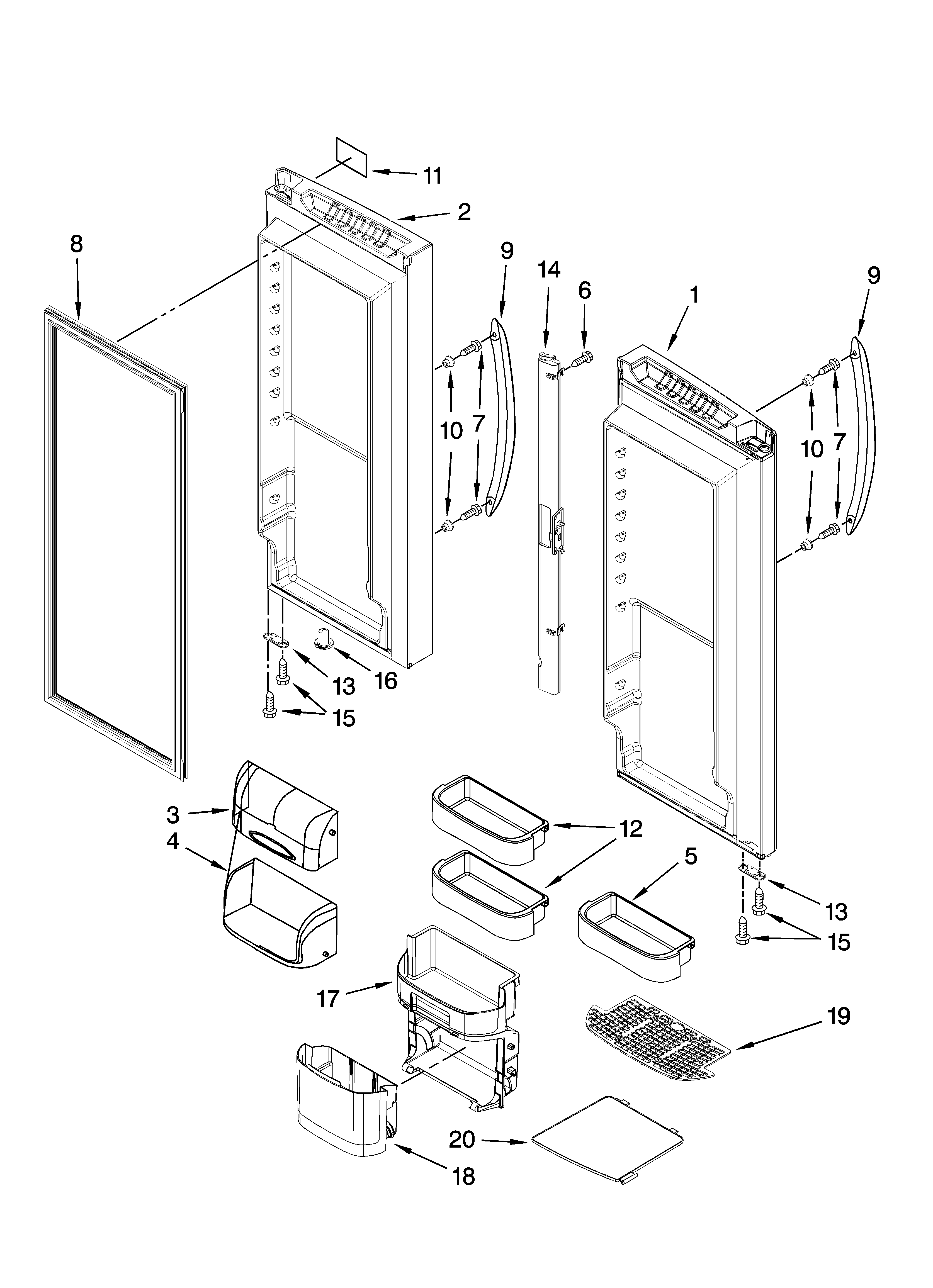 Refrigerator door parts