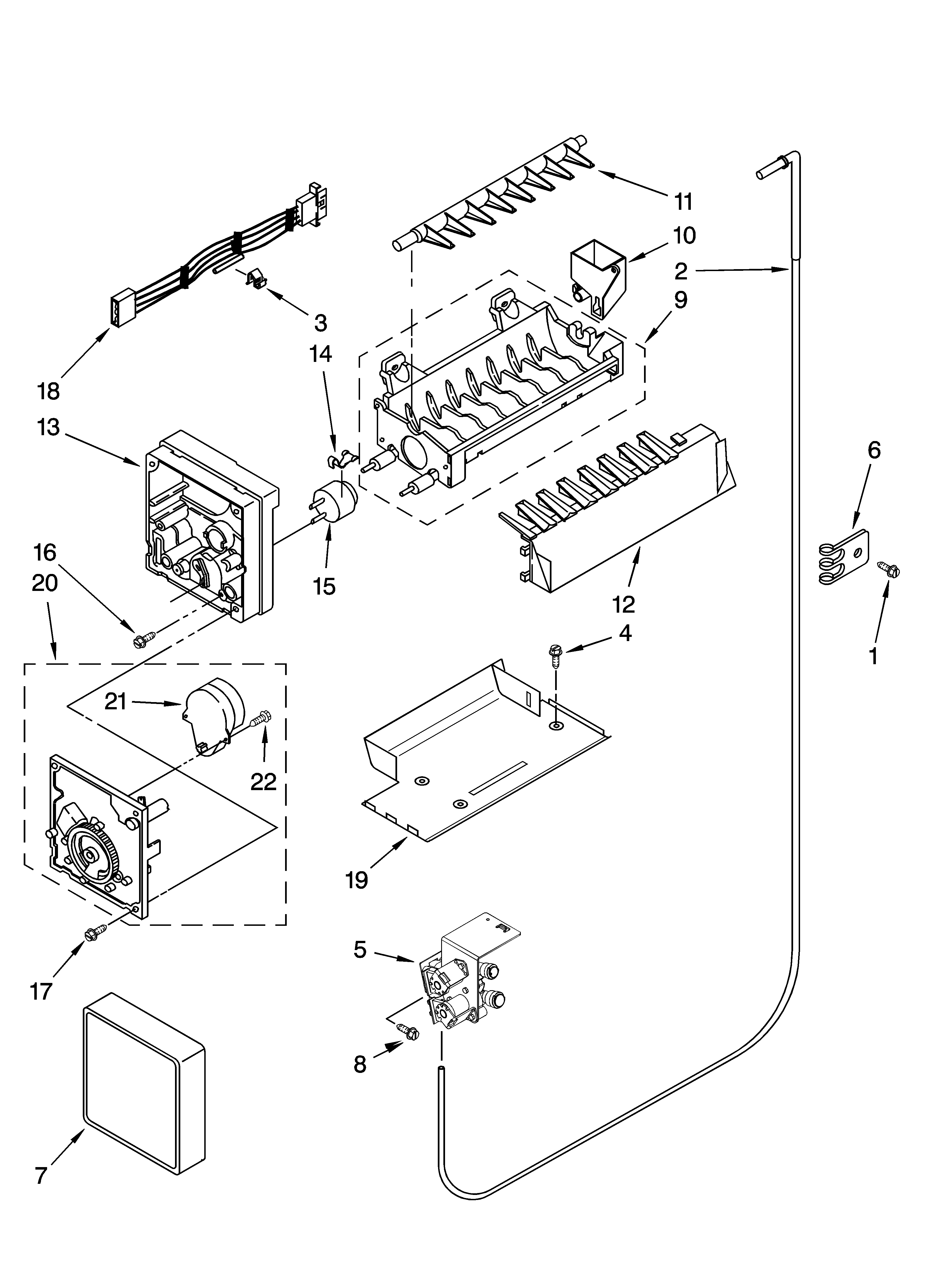 Icemaker parts, optional parts (not included)