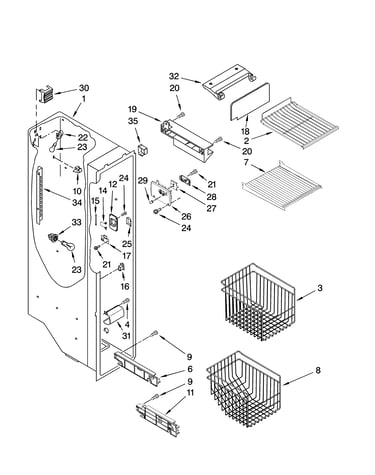 Freezer liner parts