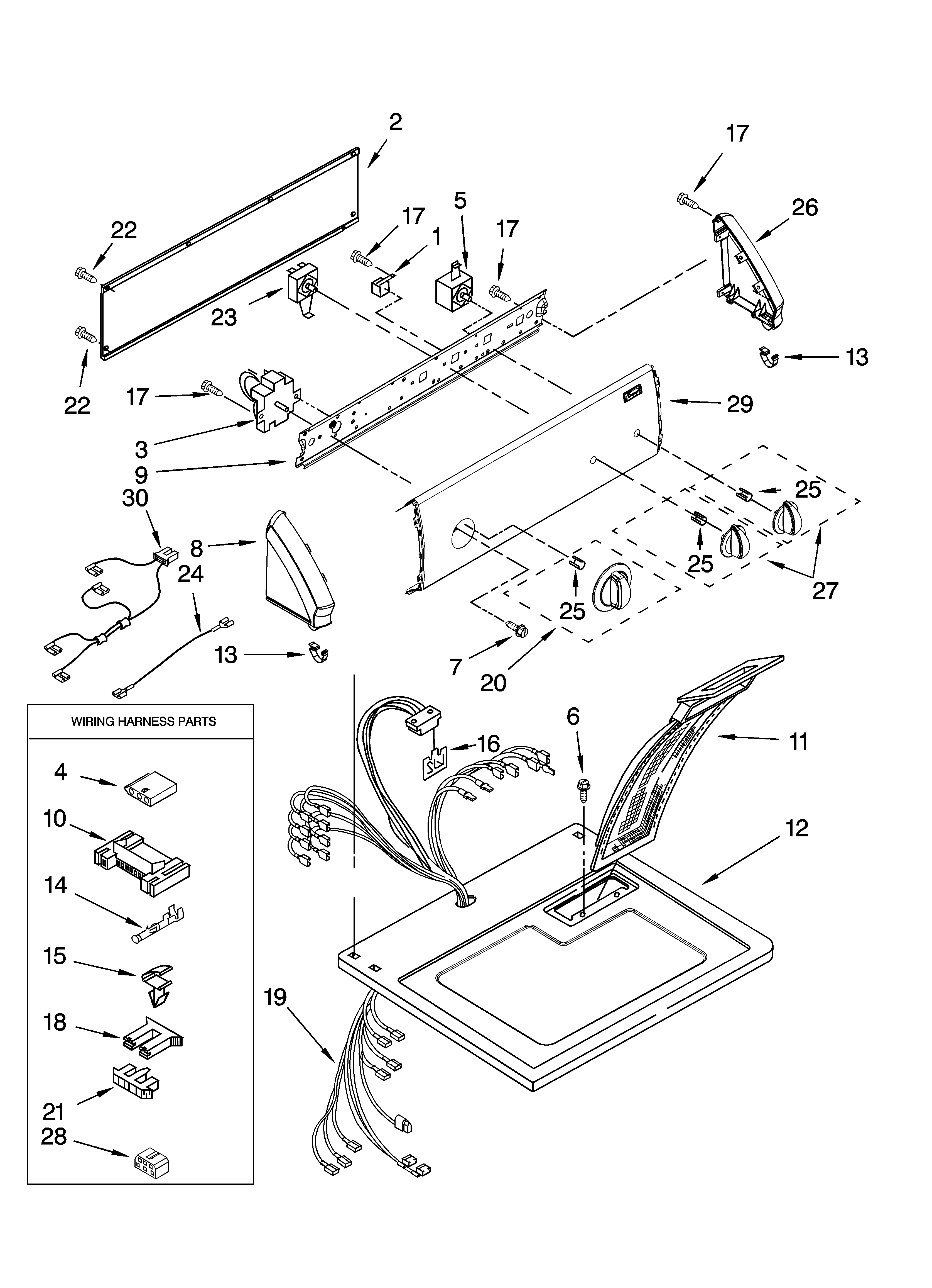 Top and console parts