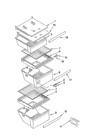 Refrigerator shelf parts