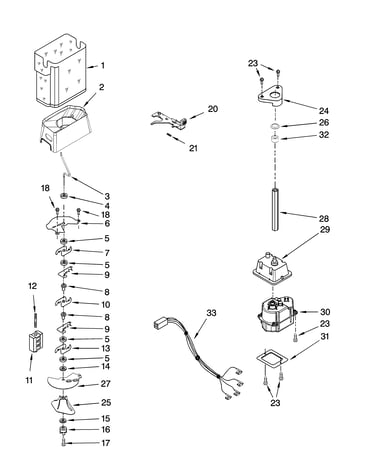 Motor and ice container parts