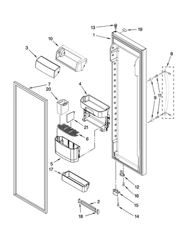 Refrigerator door parts