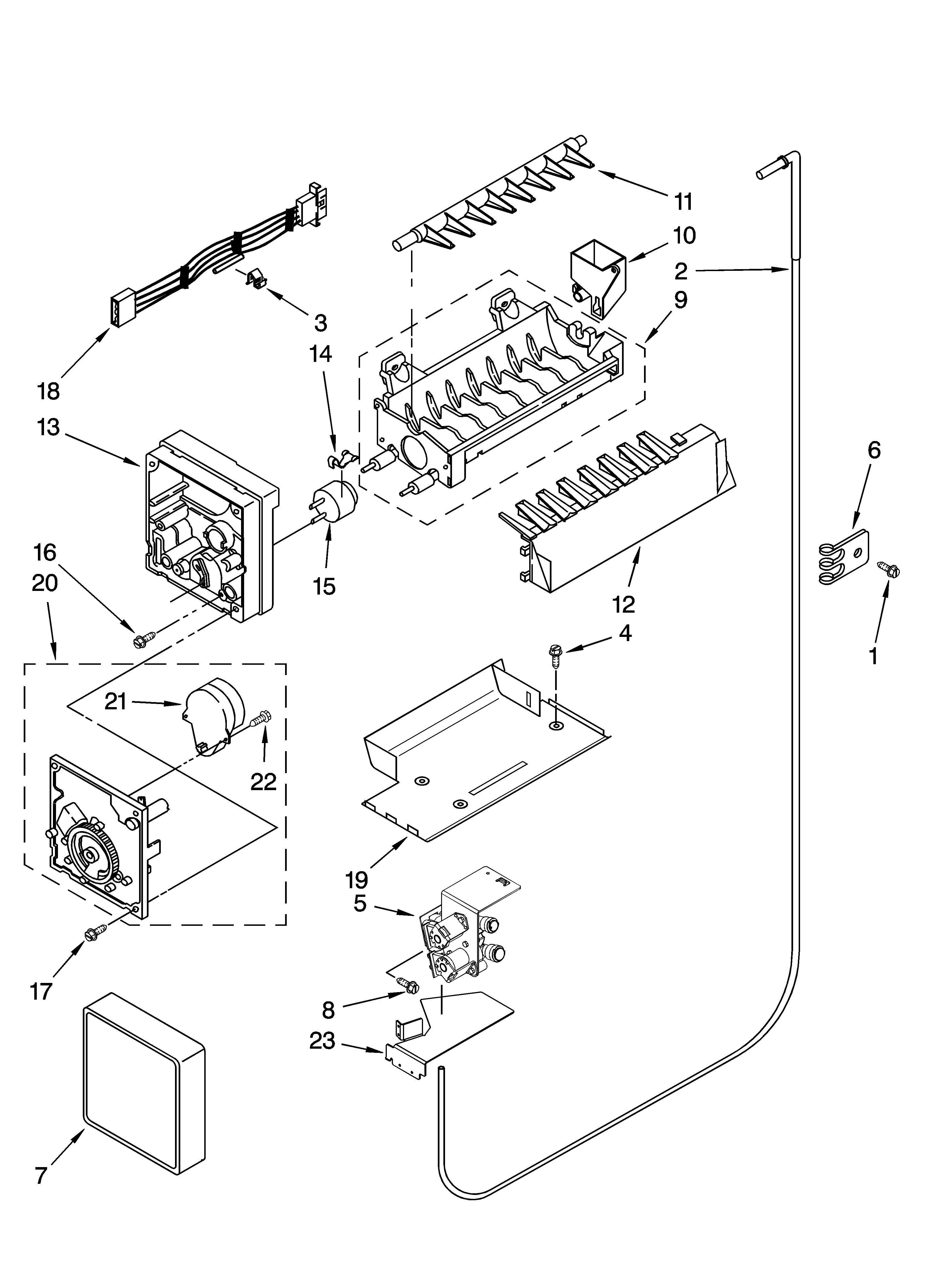 Icemaker parts, optional parts (not included)