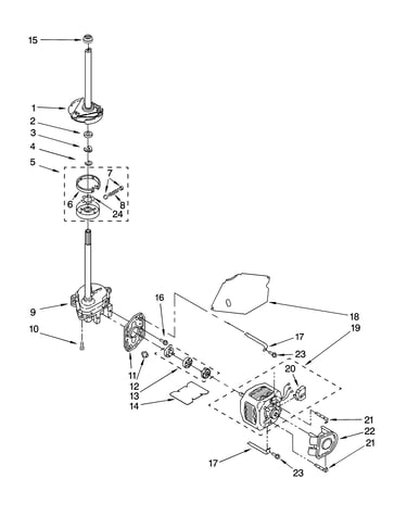 Brake, clutch, gearcase, motor and pump parts