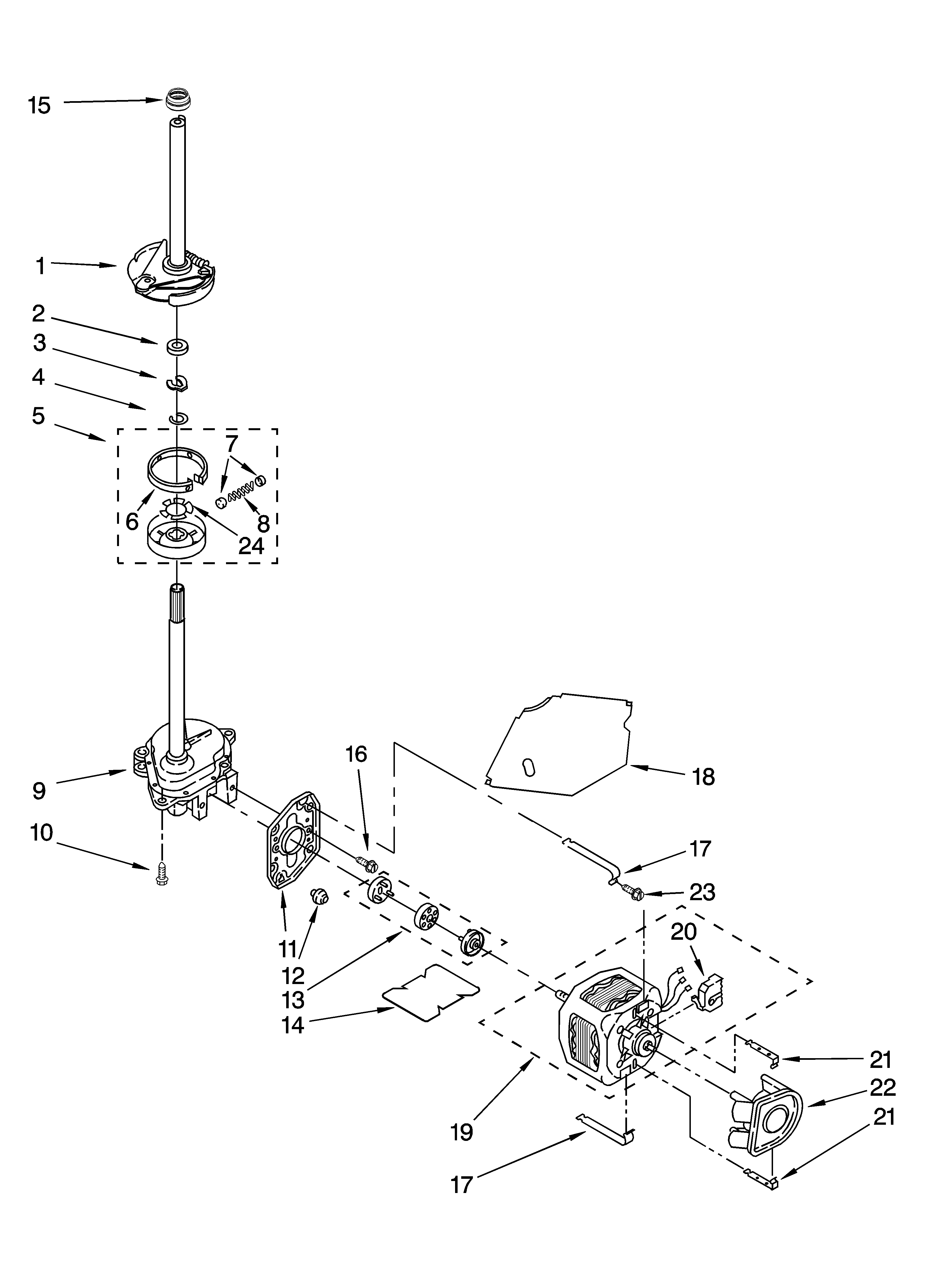 Brake, clutch, gearcase, motor and pump parts