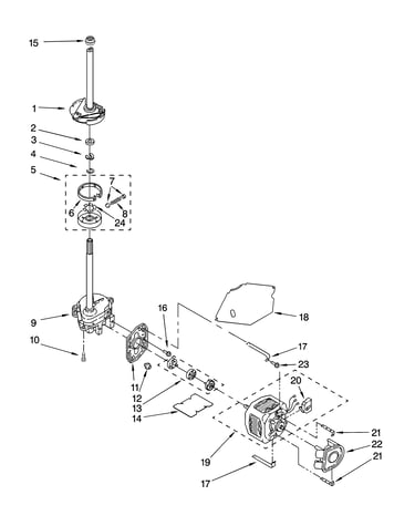Brake, clutch, gearcase, motor and pump parts