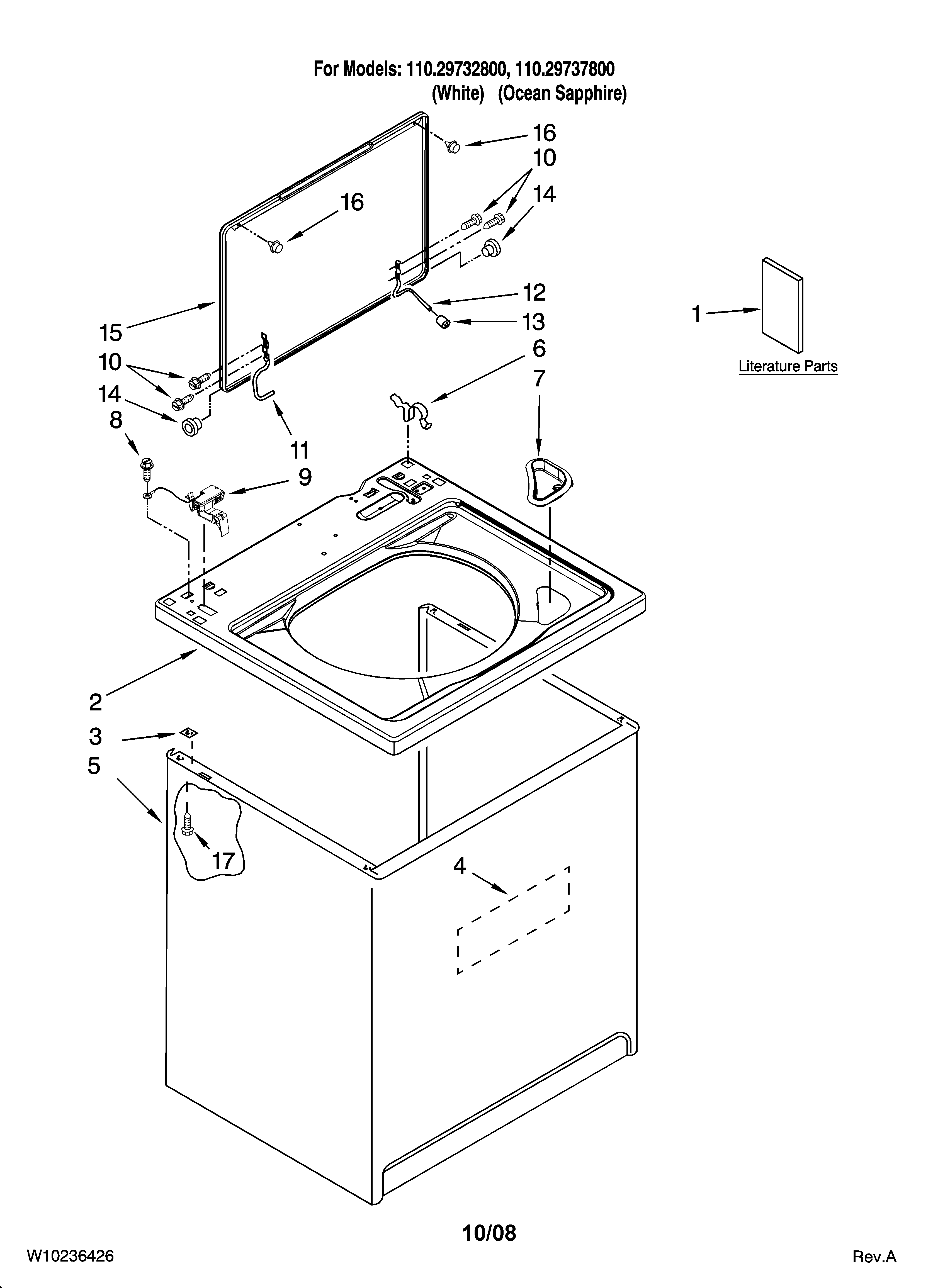 TOP AND CABINET PARTS