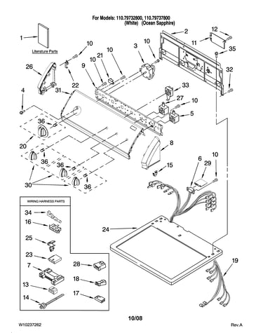 Top and console parts