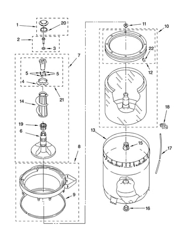 Agitator, basket and tub parts