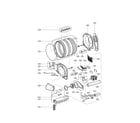 LG DLE0442W drum & motor diagram