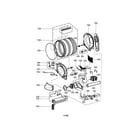 LG DLE3733W drum & motor diagram