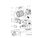 LG DLG3744W drum & motor diagram