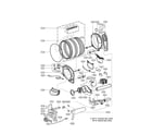 LG DLGX3002P drum & motor diagram