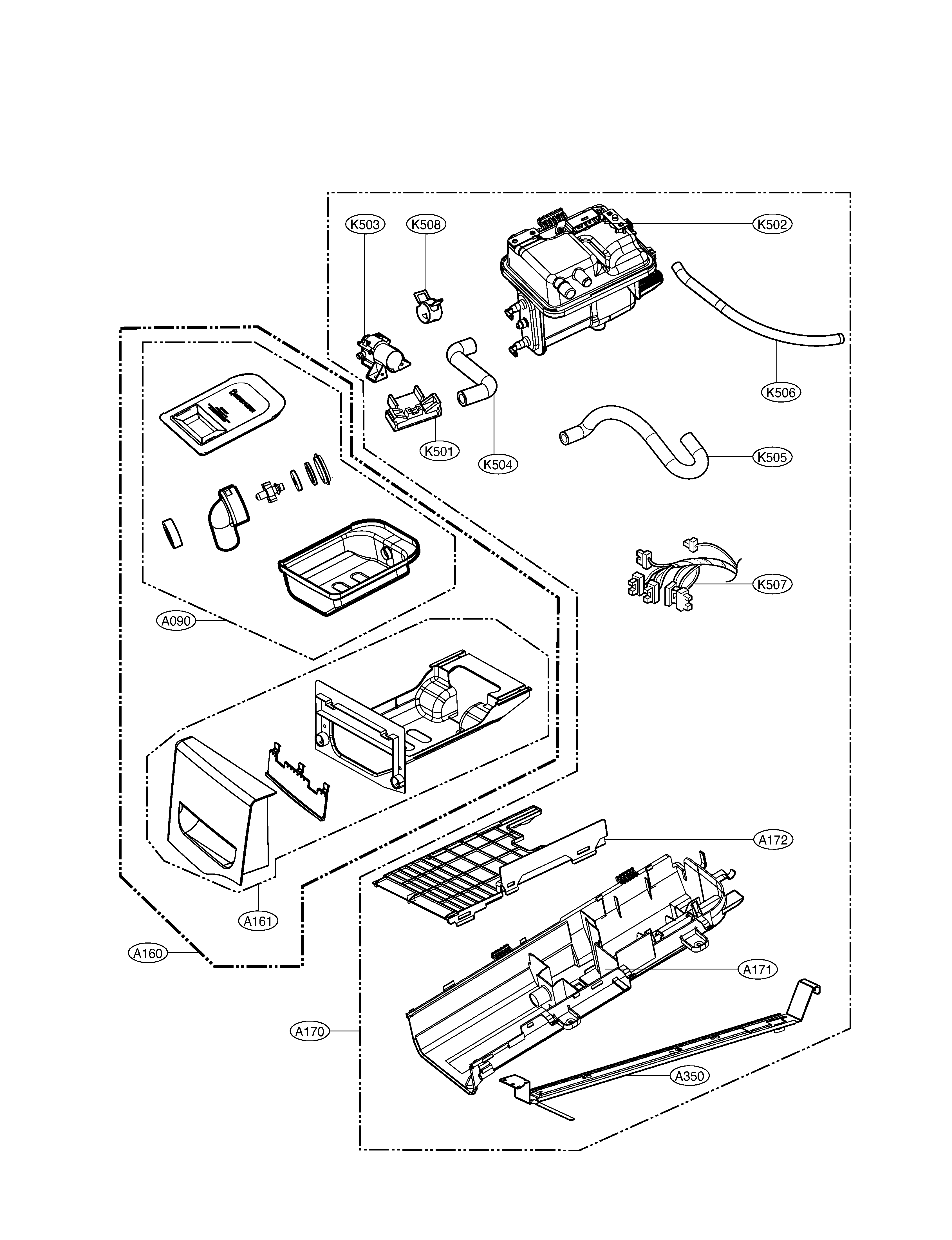 PANEL DRAWER & GUIDE ASSEMBLY