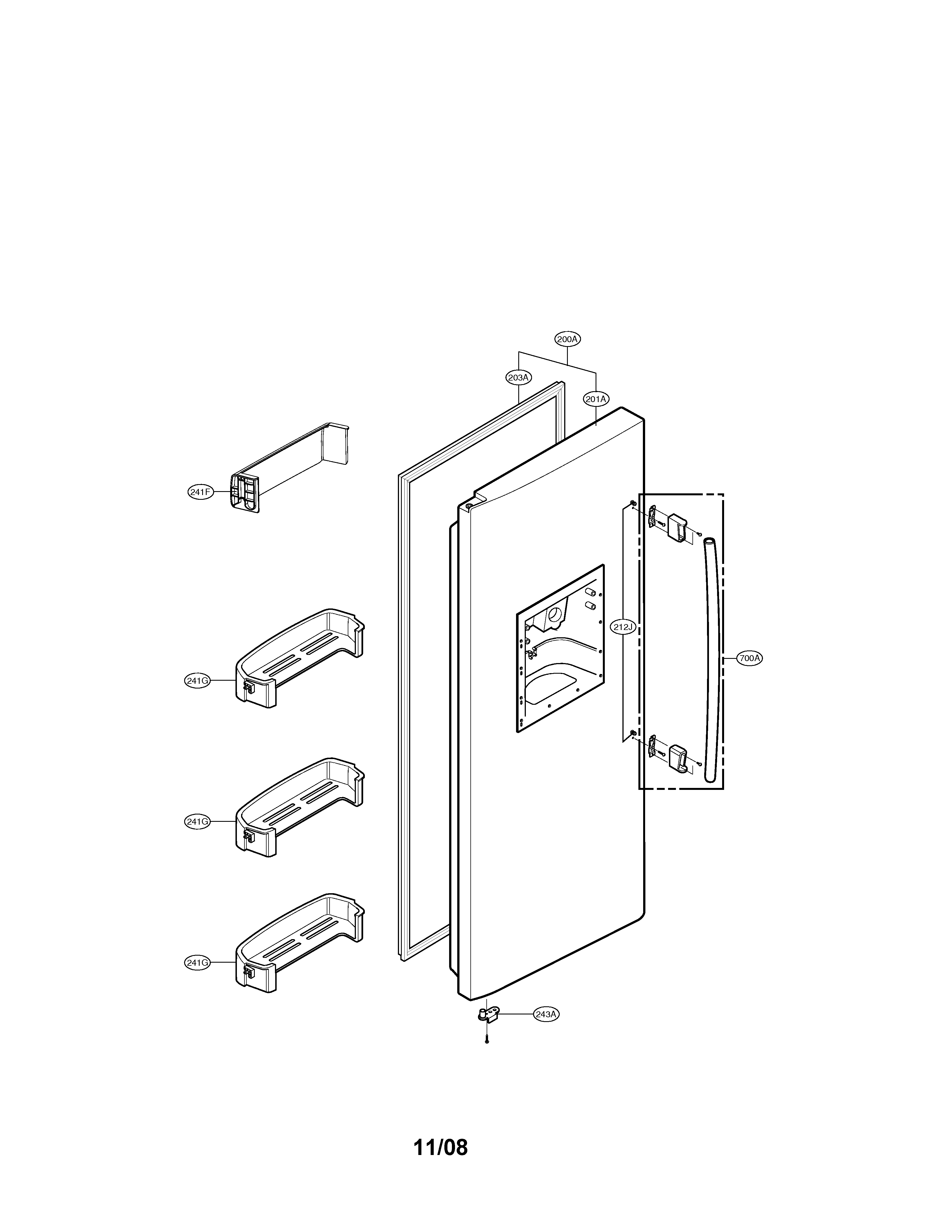 Freezer door