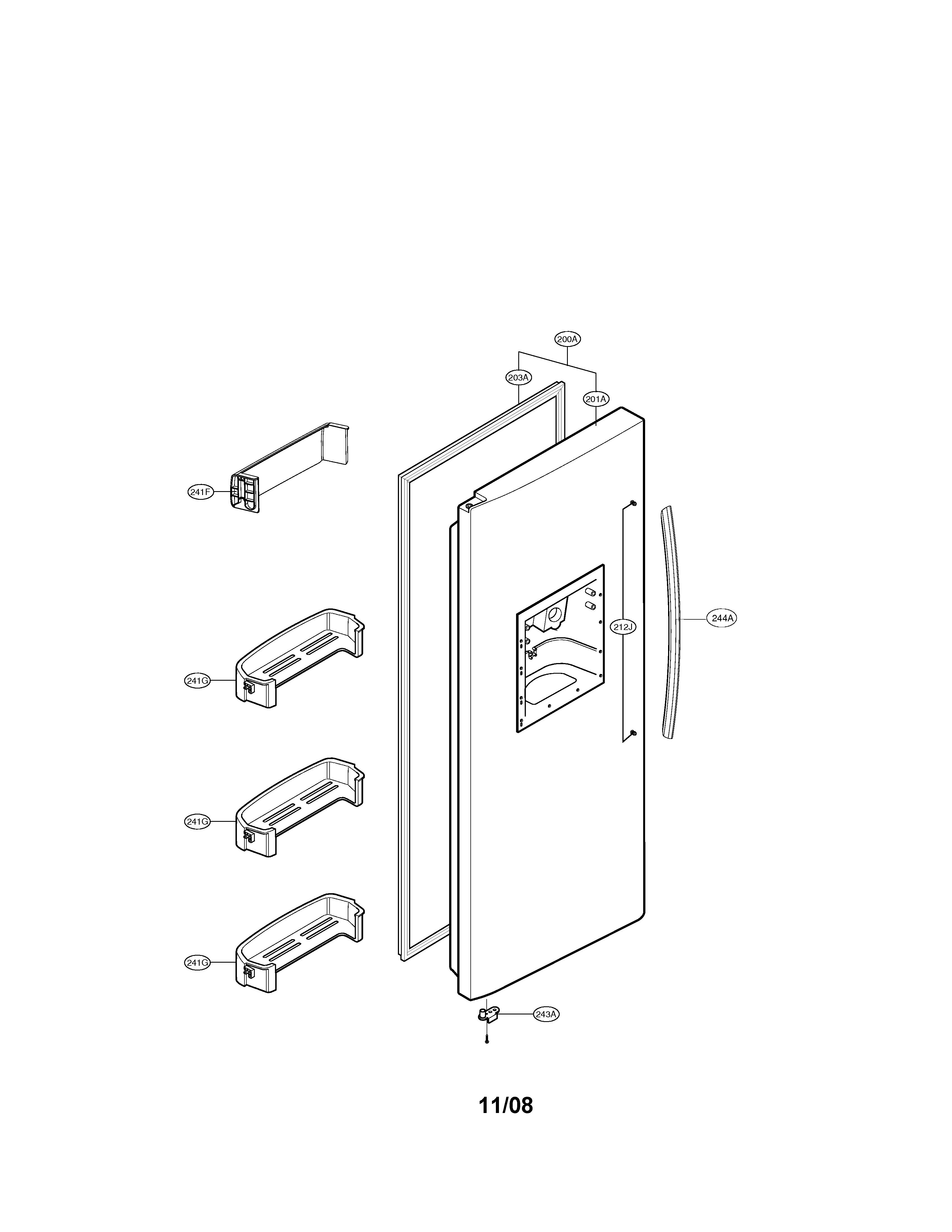 Freezer door