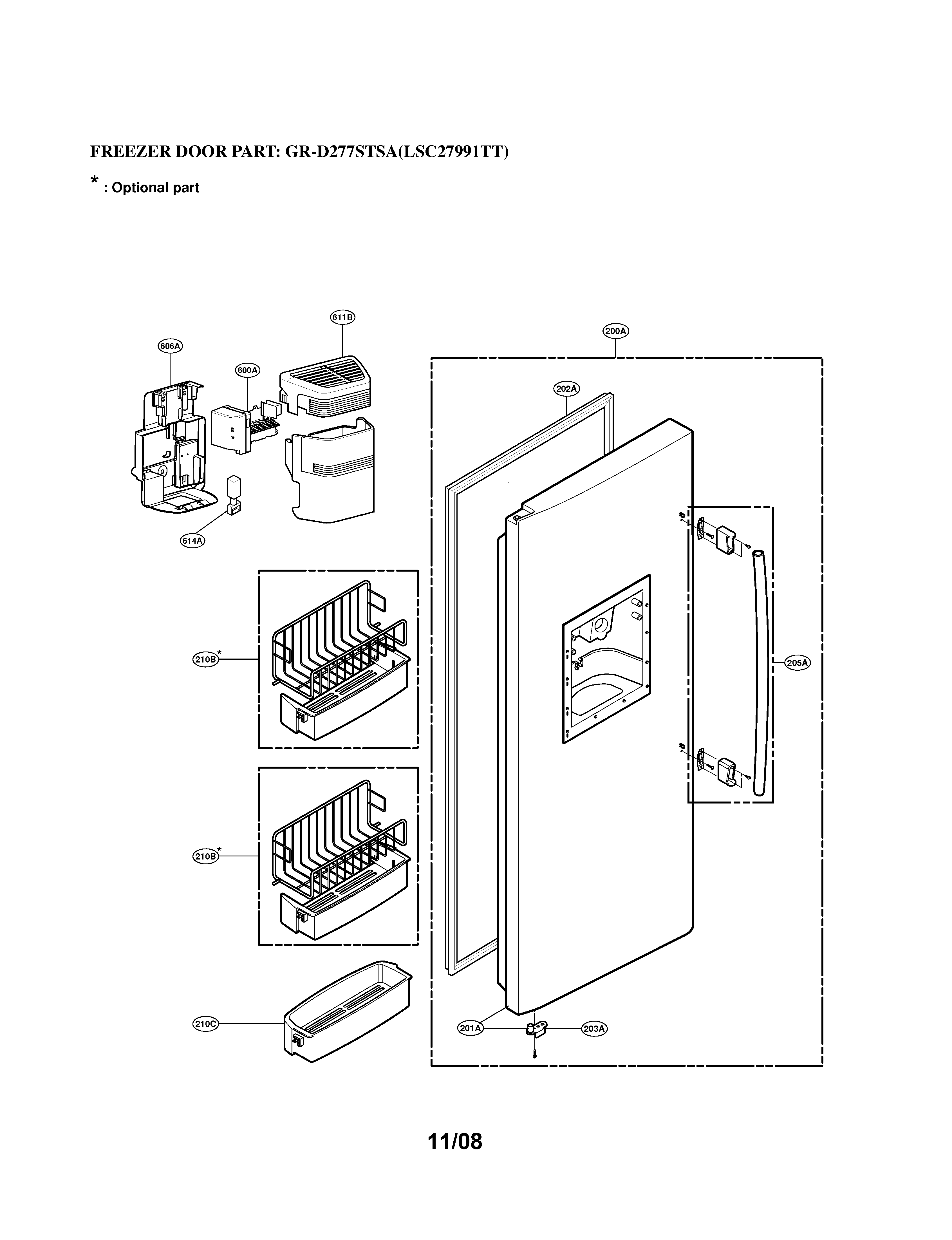 Freezer door
