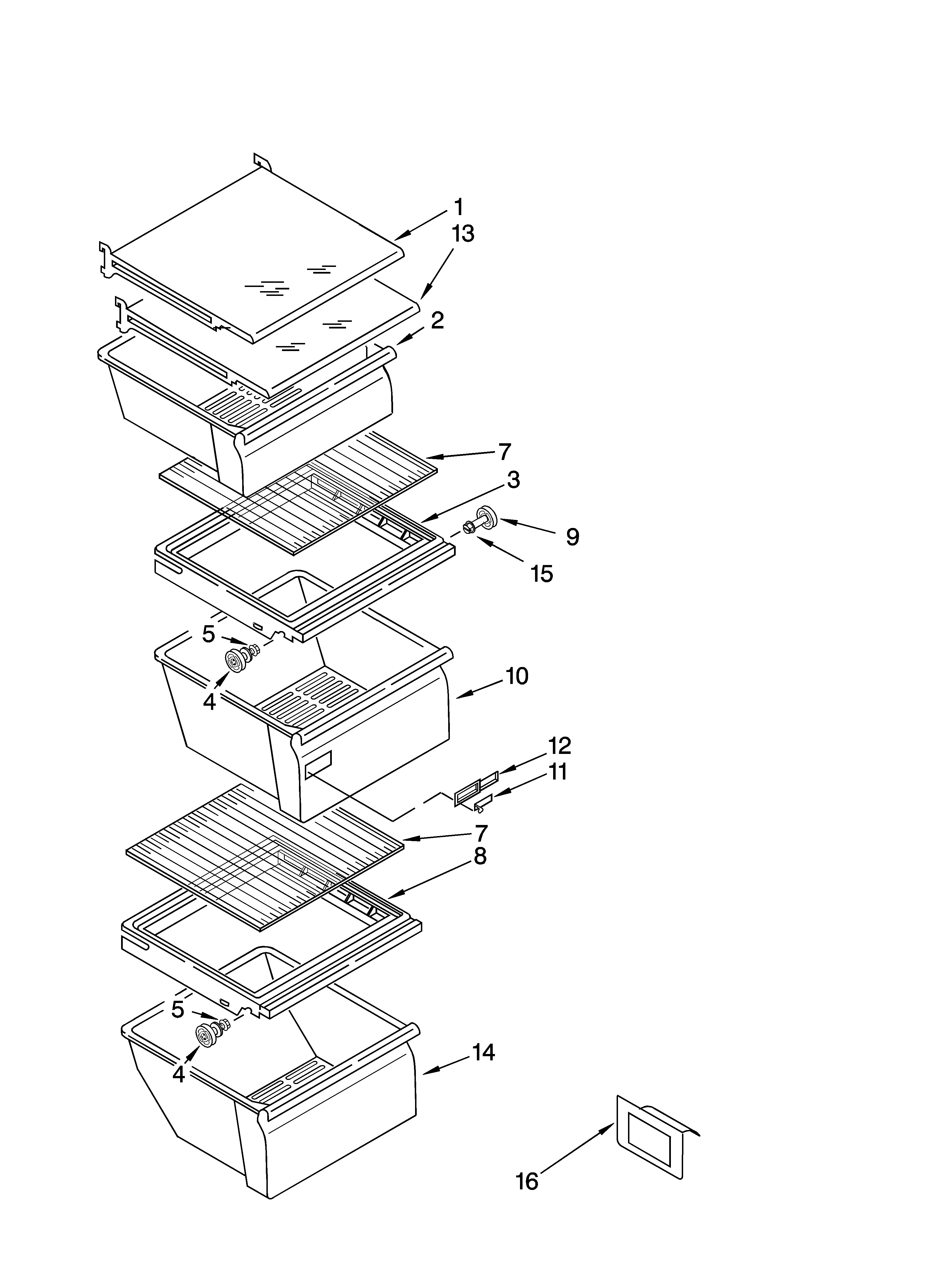 Refrigerator shelf parts