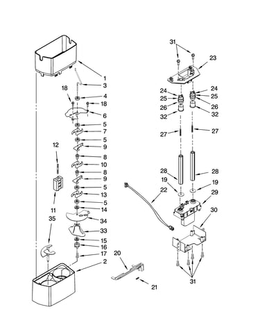 Motor and ice container parts