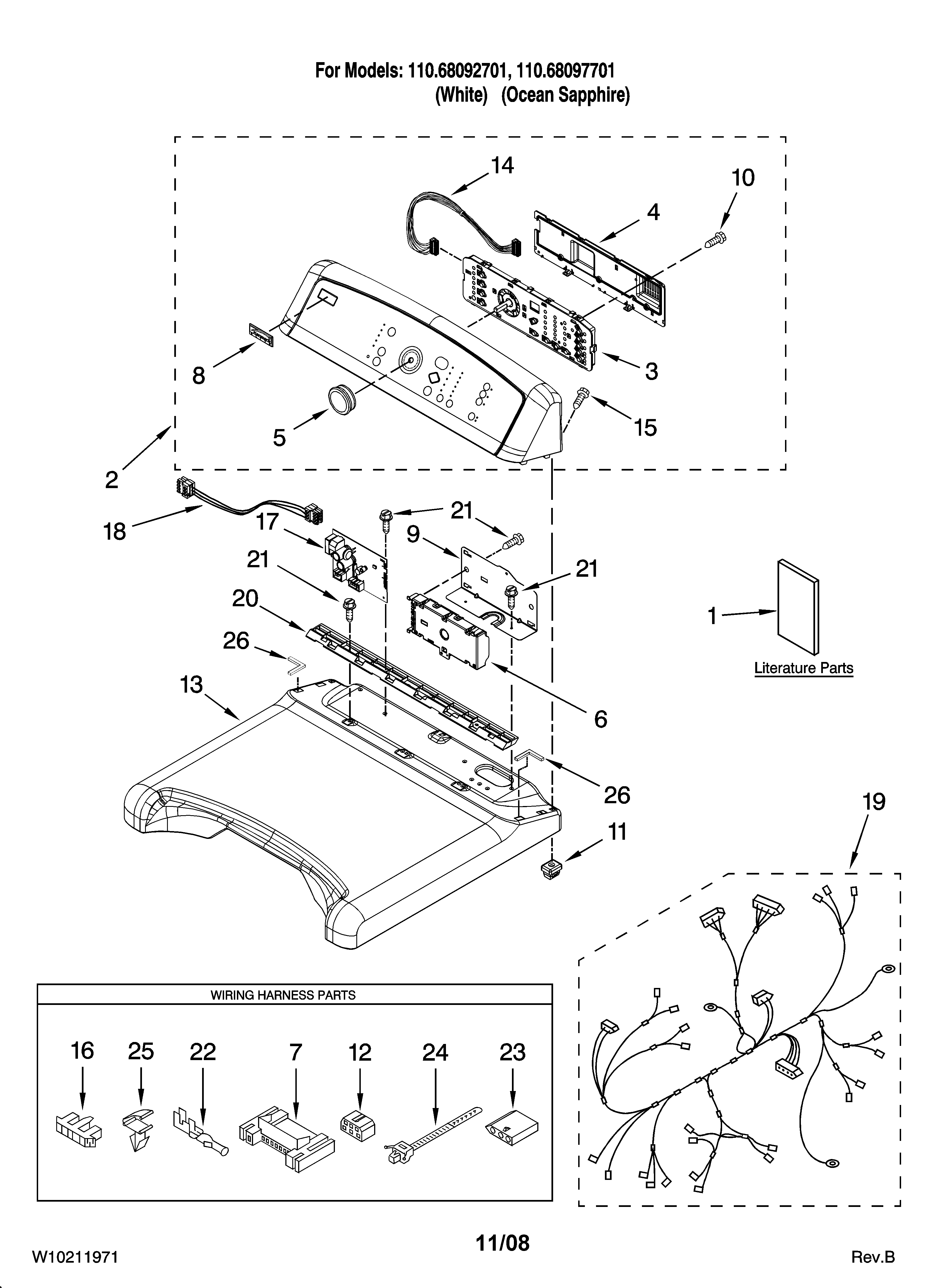 Top and console parts