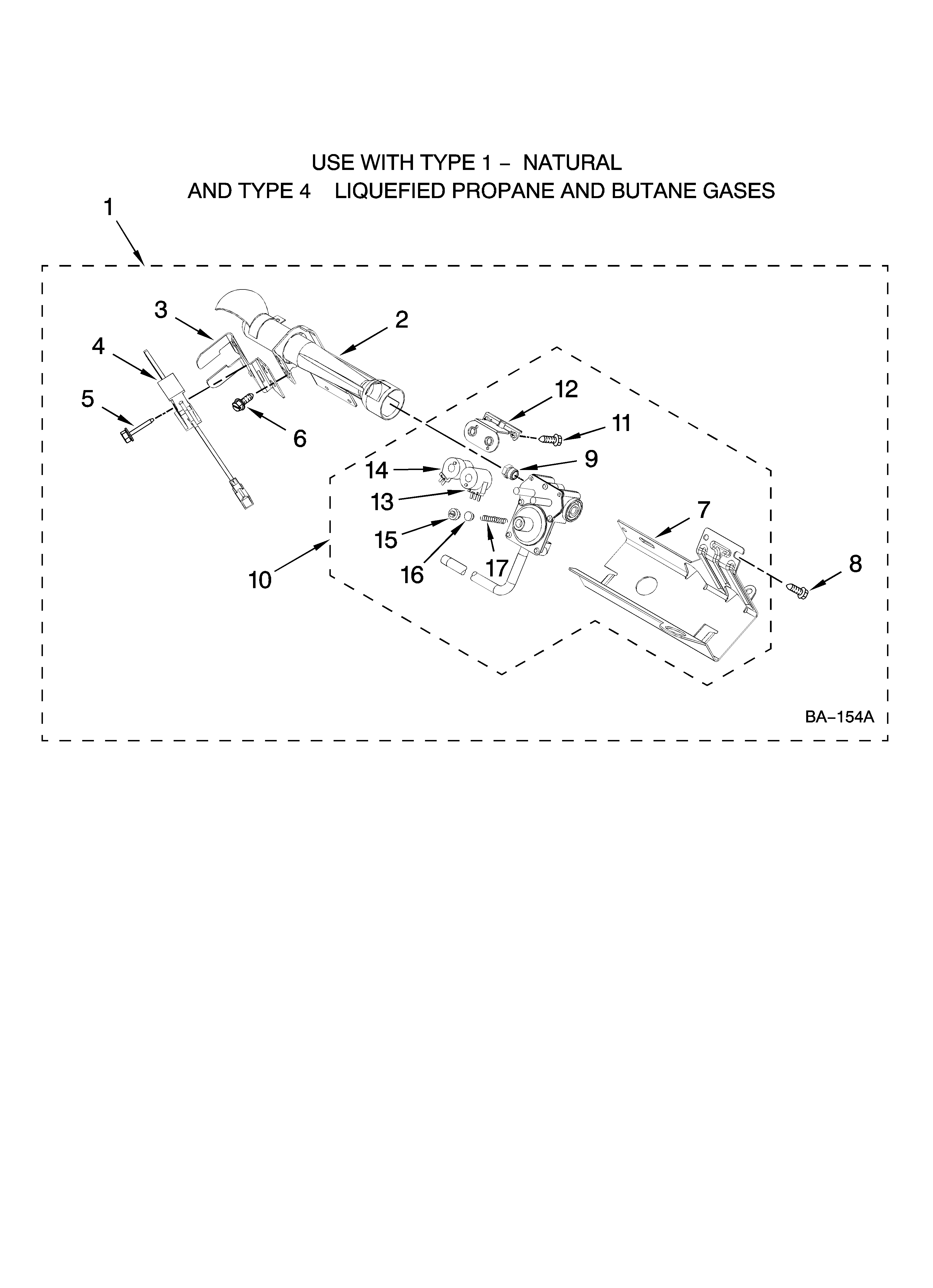 8557891 BURNER ASSEMBLY, OPTIONAL PARTS (NOT INCLUDED)