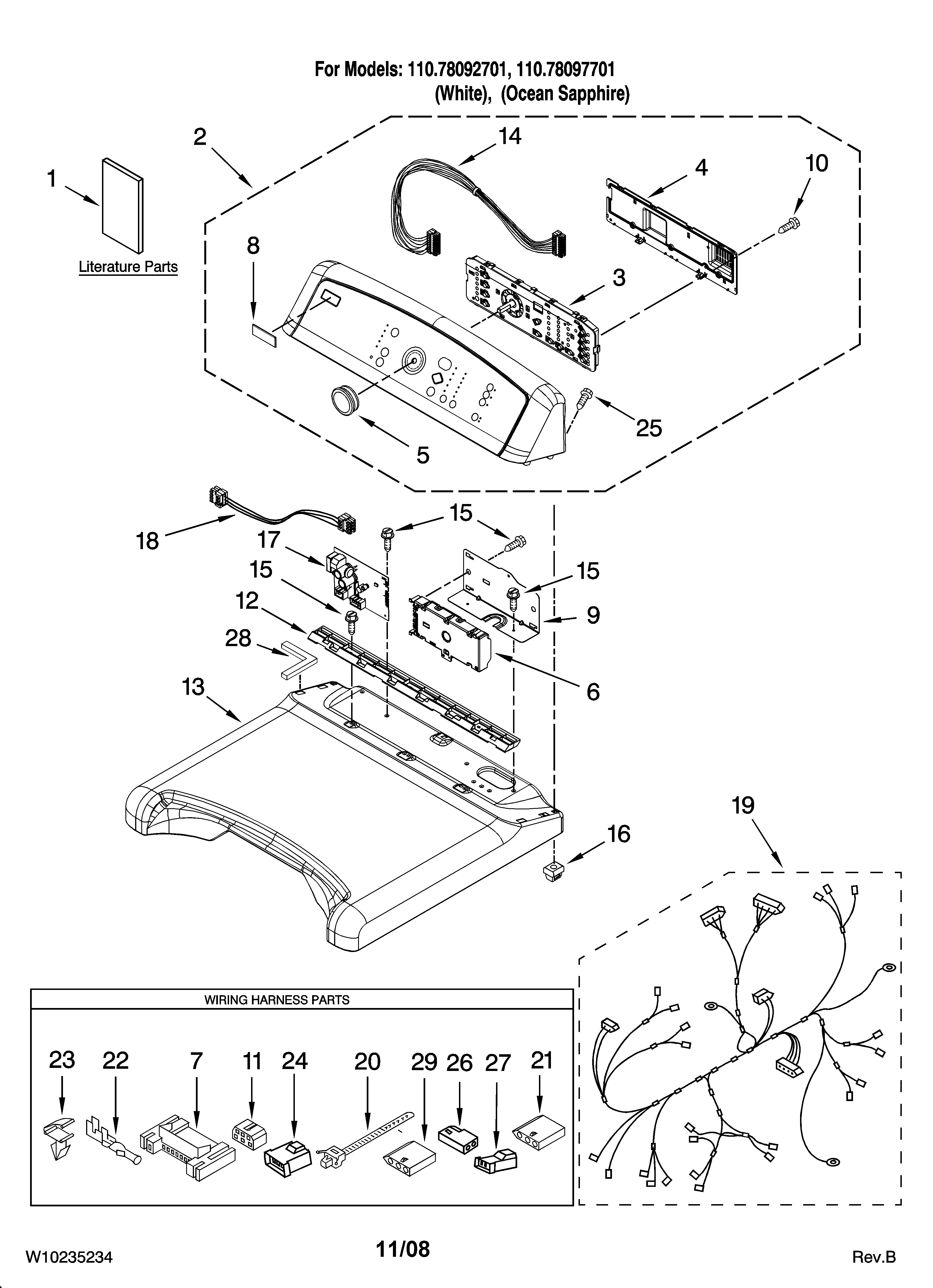 Top and console parts