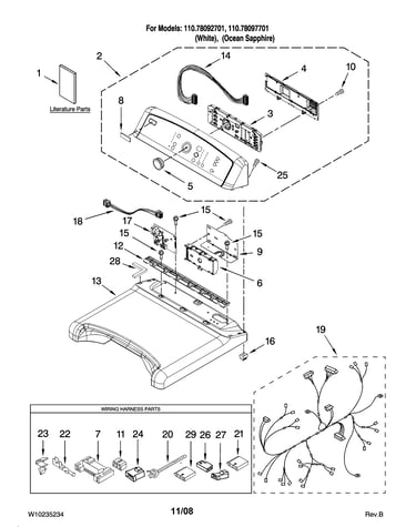Top and console parts