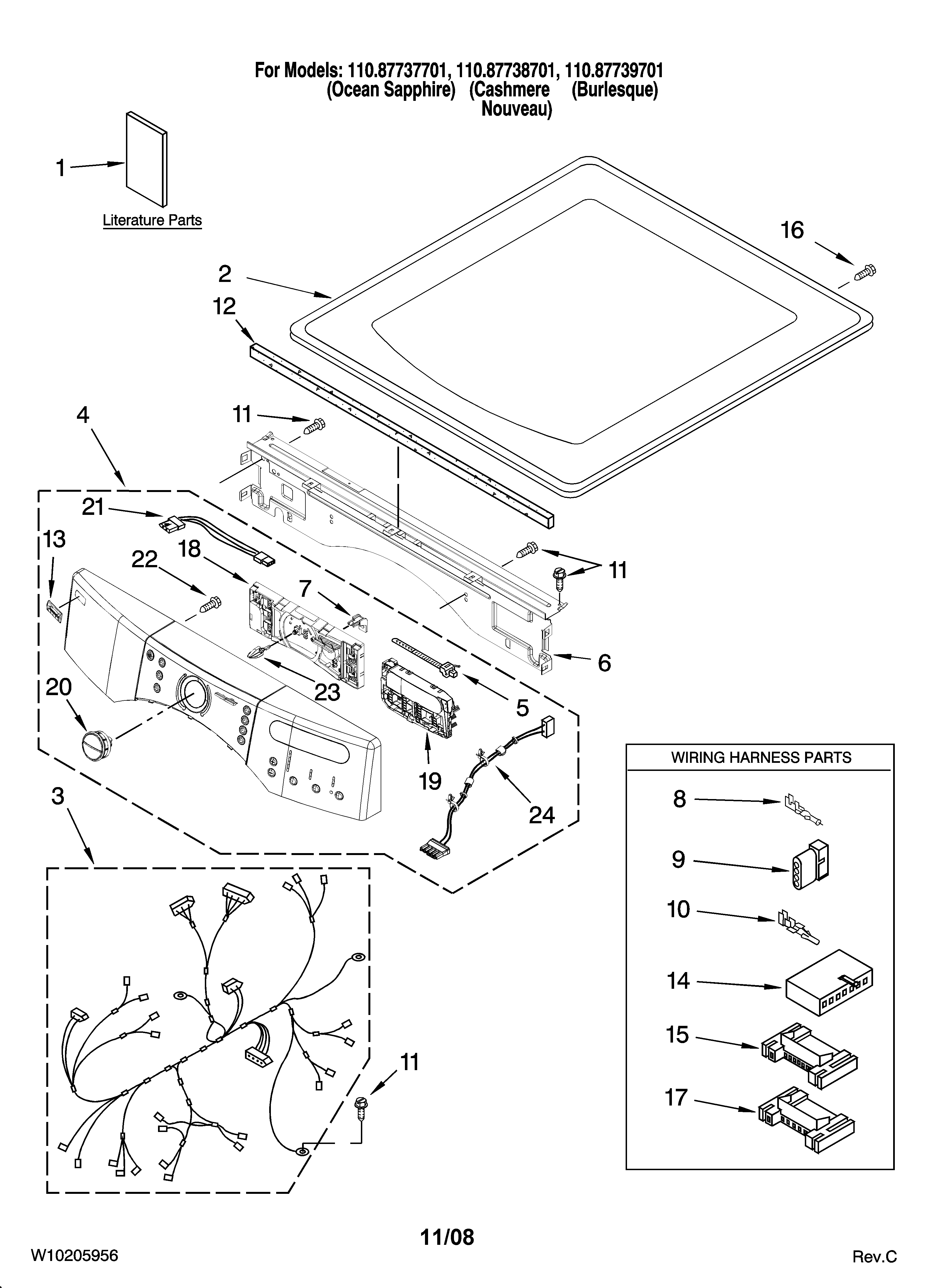 Top and console parts