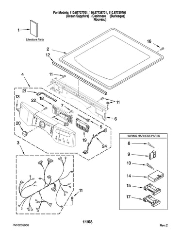Top and console parts
