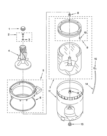 Agitator, basket and tub parts