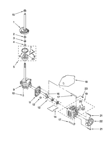 Brake, clutch, gearcase, motor and pump parts