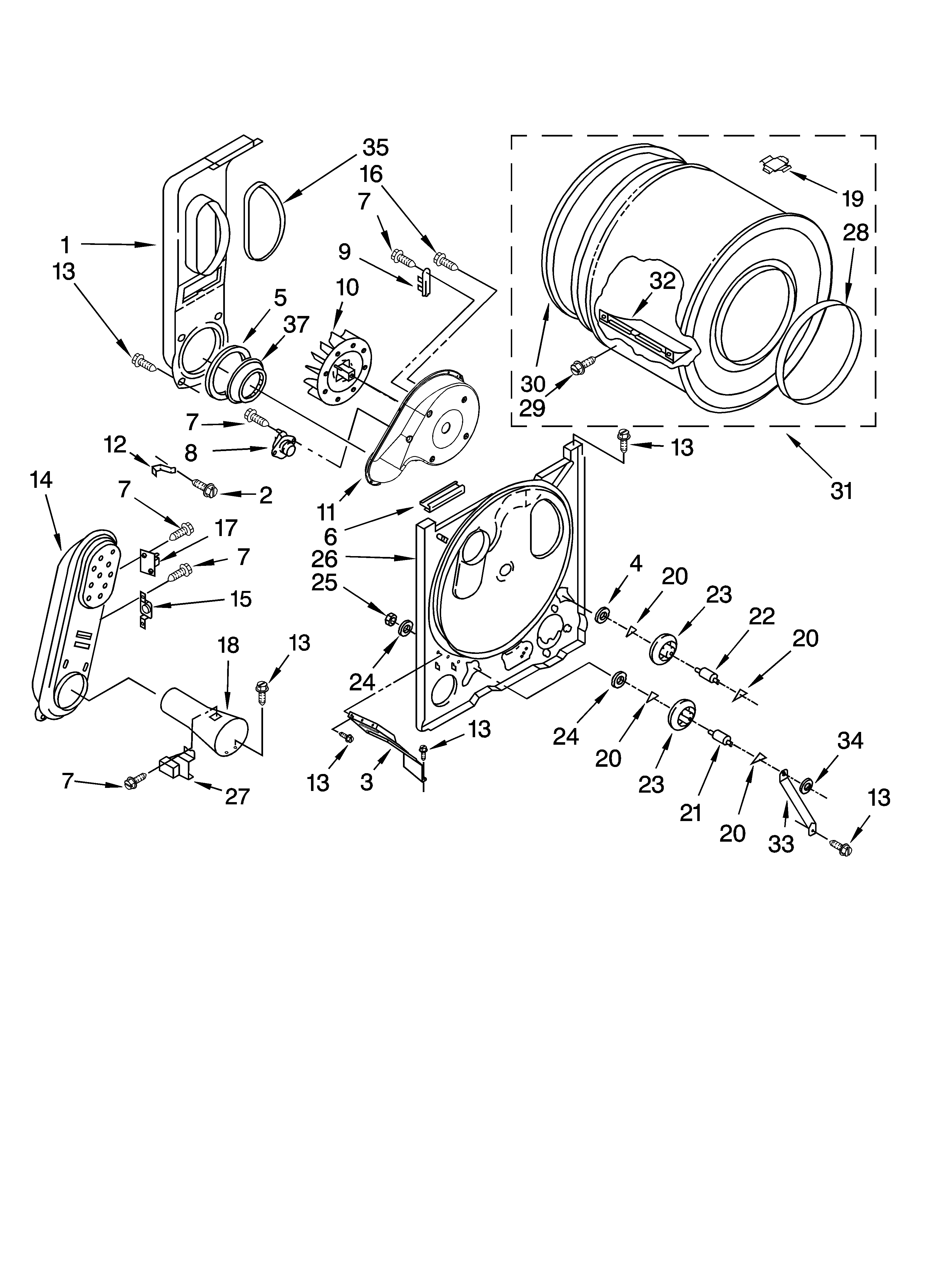 Bulkhead parts, optional parts (not included)