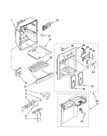 Dispenser front parts