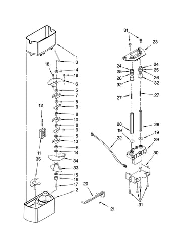 Motor and ice container parts