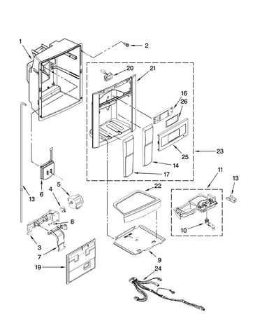 Dispenser front parts