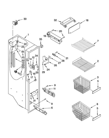 Freezer liner parts