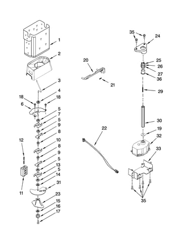 Motor and ice container parts