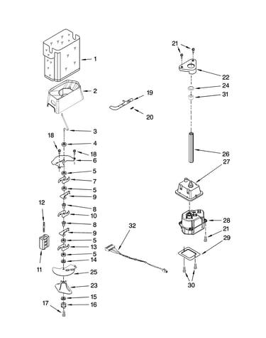 Motor and ice container parts
