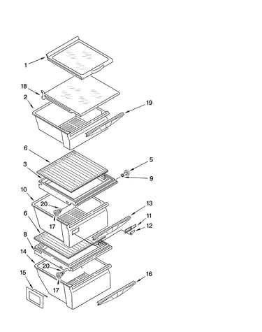 Refrigerator shelf parts