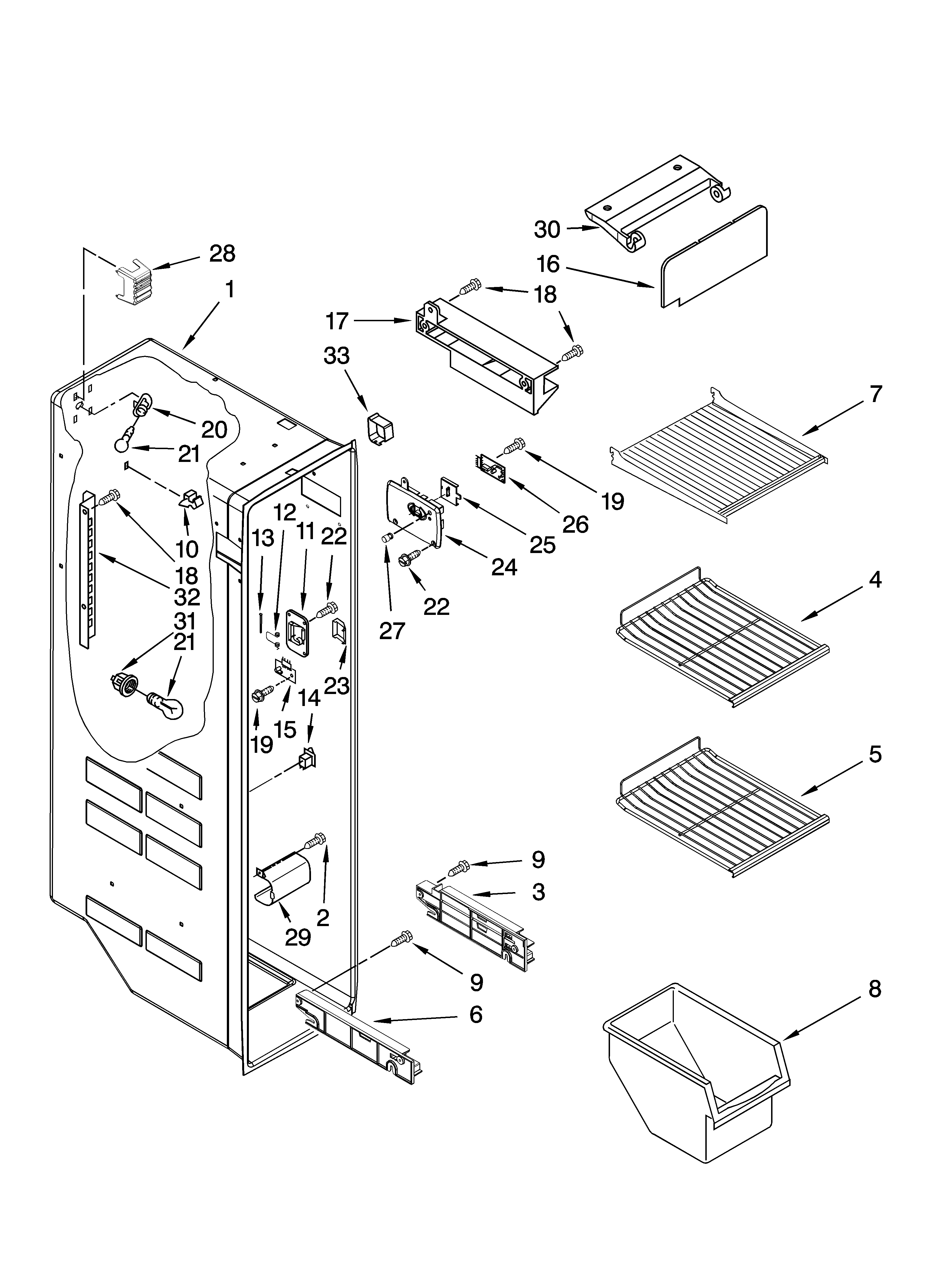 FREEZER LINER PARTS